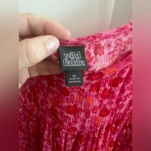Pink and red floral dress